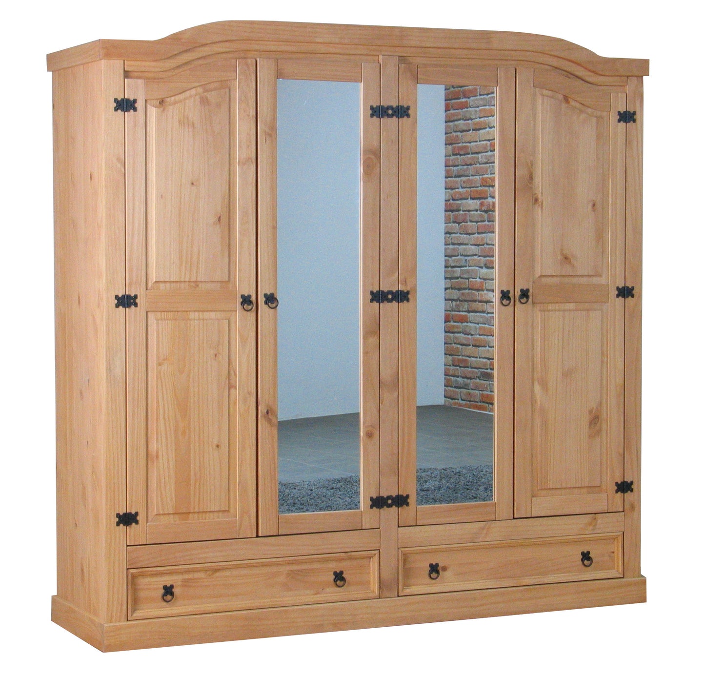 4-türiger Kiefer Kleiderschrank New Mexico natur