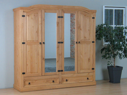 4-türiger Kiefer Kleiderschrank New Mexico natur