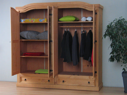 4-türiger Kiefer Kleiderschrank New Mexico natur