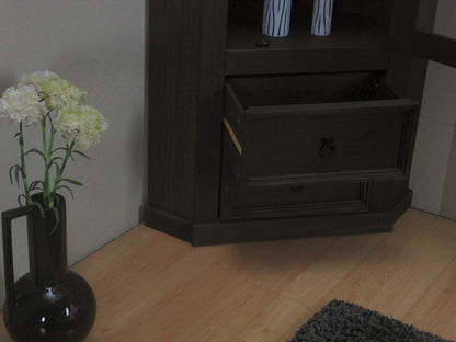 Eckschrank New Mexico Kiefer massiv kolonial Mexiko Wohnzimmer Vitrine Schrank