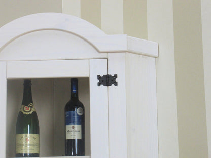 Eckschrank New Mexico Kiefer massiv weiss Mexiko Wohnzimmer Vitrine Schrank