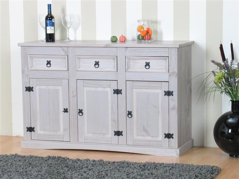 Sideboard New Mexiko Kiefer massiv grau Mexico Kommode Anrichte Schrank