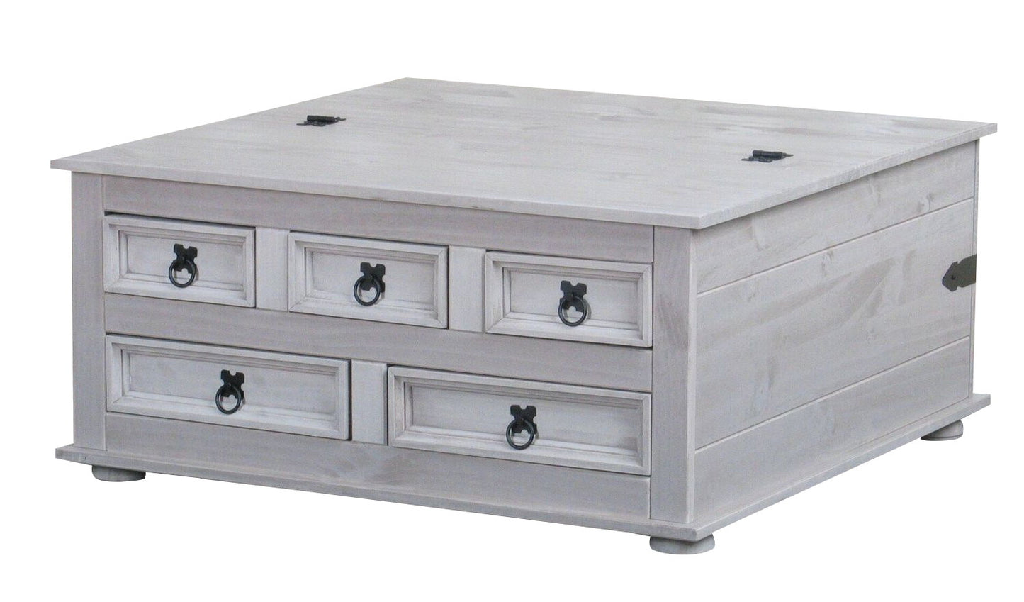 Kiefer Truhentisch New Mexico Mexiko grau massiv Couchtisch Truhe Holztruhe