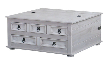 Kiefer Truhentisch New Mexico Mexiko grau massiv Couchtisch Truhe Holztruhe