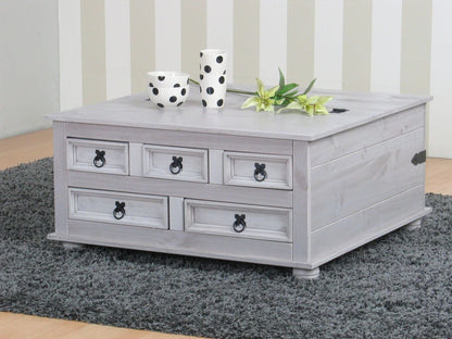 Kiefer Truhentisch New Mexico Mexiko grau massiv Couchtisch Truhe Holztruhe