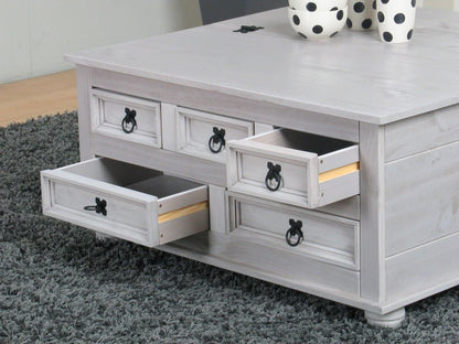 Kiefer Truhentisch New Mexico Mexiko grau massiv Couchtisch Truhe Holztruhe