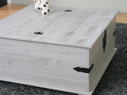 Kiefer Truhentisch New Mexico Mexiko grau massiv Couchtisch Truhe Holztruhe