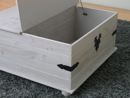 Kiefer Truhentisch New Mexico Mexiko grau massiv Couchtisch Truhe Holztruhe