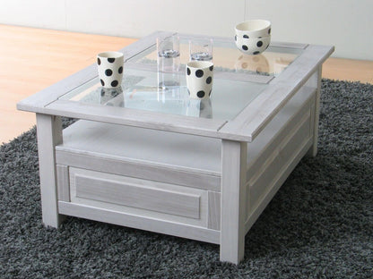 Couchtisch New Mexico grau Kiefer massiv Mexiko Wohnzimmer Tisch Beistelltisch