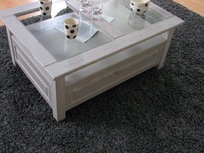 Couchtisch New Mexico grau Kiefer massiv Mexiko Wohnzimmer Tisch Beistelltisch