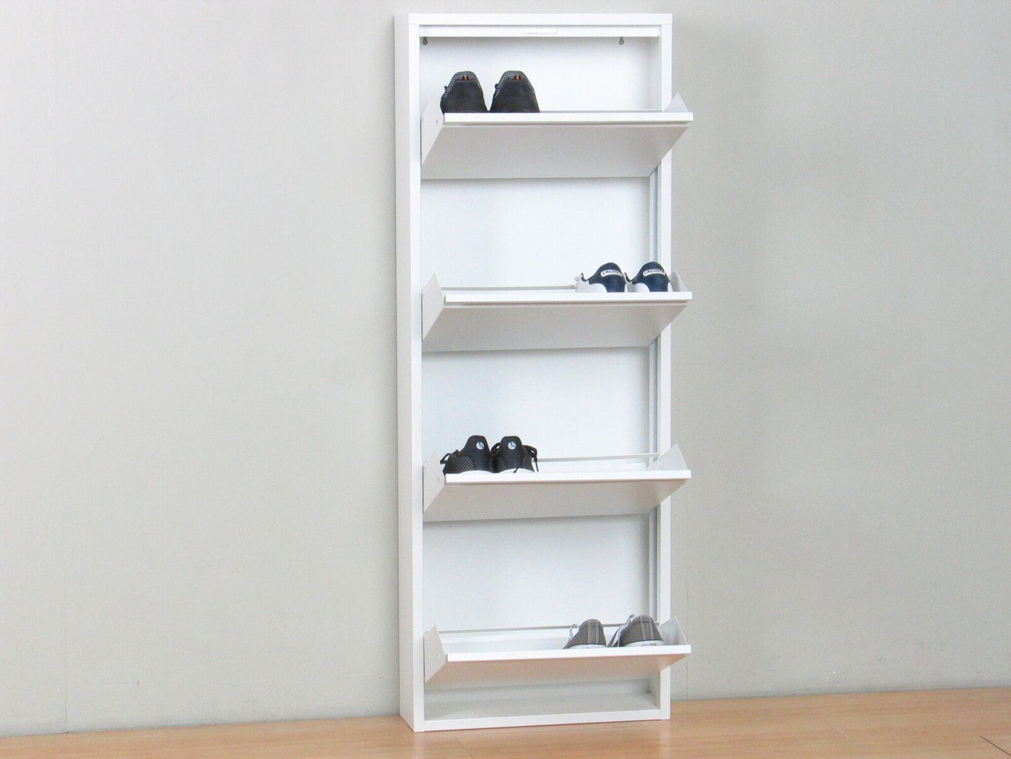 Schuhschrank Pisa New 4 Klappen Metall Schuhkipper Schuh Regal Ablage Schrank