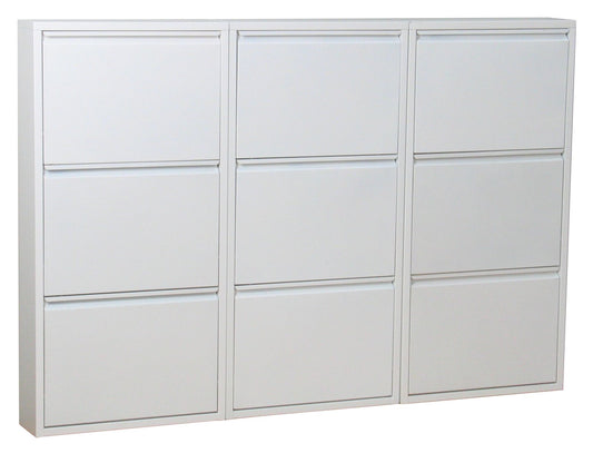 XXL Schuhschrank Pisa New 9 Klappen Metall Schuhkipper Schuhregal Schuhschrank
