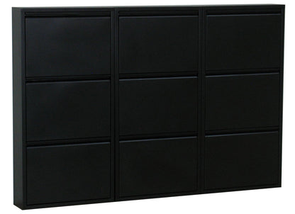 XXL Schuhschrank Pisa New 9 Klappen Metall Schuhkipper Regal Ablage Schrank
