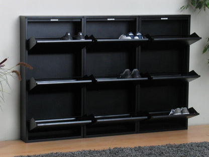 XXL Schuhschrank Pisa New 9 Klappen Metall Schuhkipper Regal Ablage Schrank