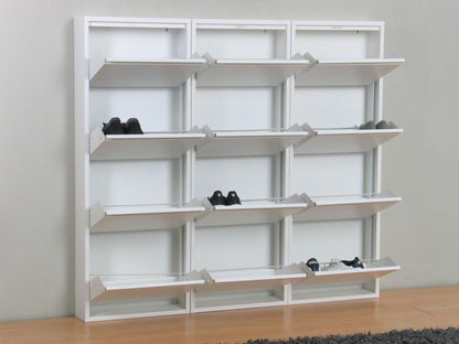 XXL Schuhschrank Pisa New 12 Klappen Metall Schuhkipper Schuh Regal Schrank
