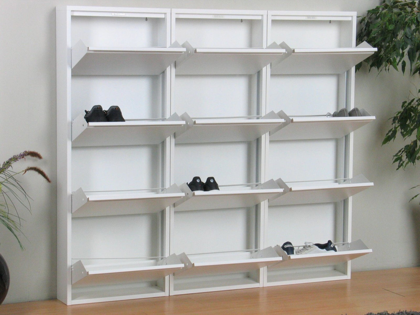 XXL Schuhschrank Pisa New 12 Klappen Metall Schuhkipper Schuh Regal Schrank