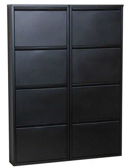 XL Schuhschrank Pisa New 8 Klappen Metall Schuhkipper Schuhregal Ablage Schrank
