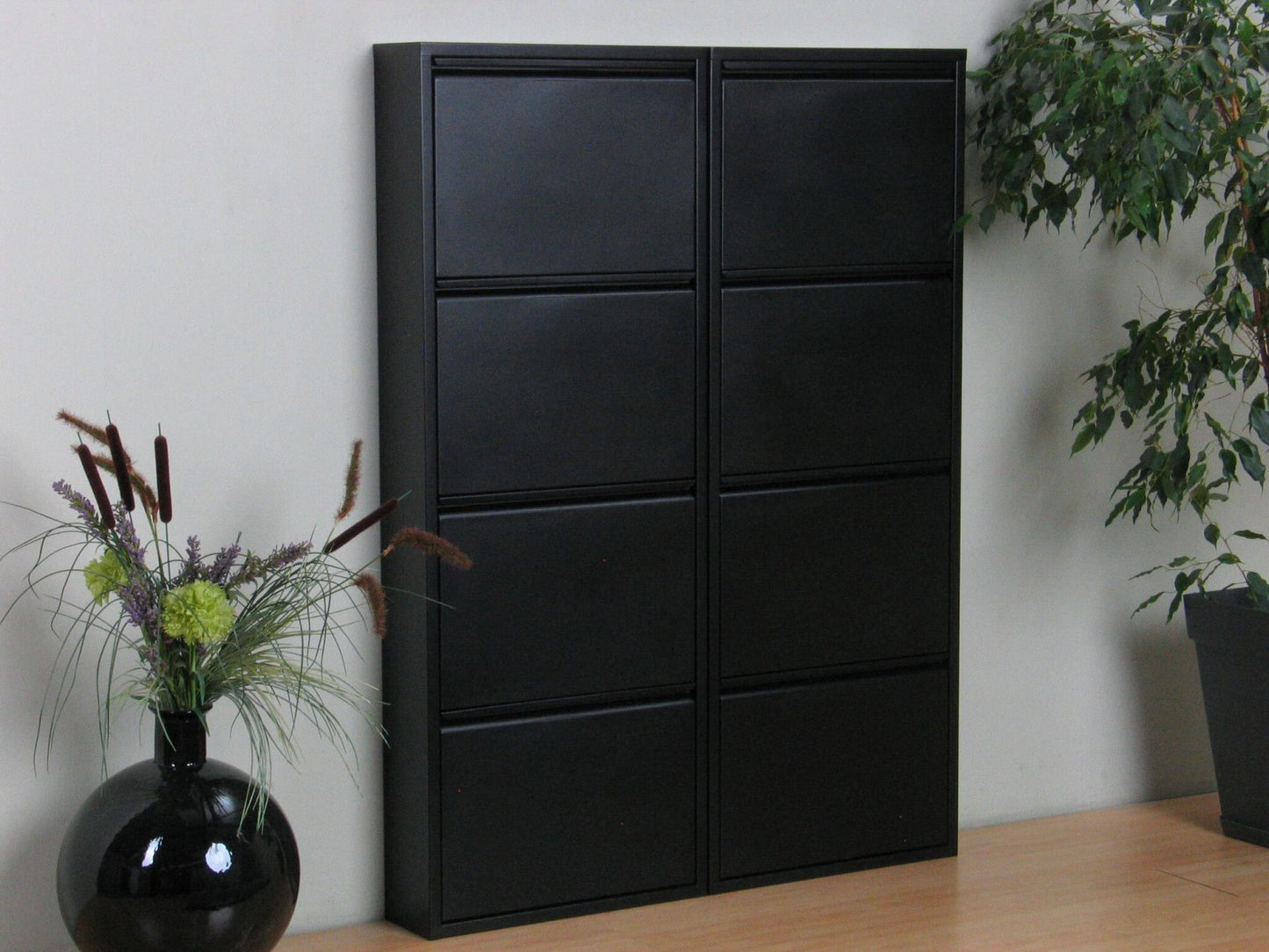XL Schuhschrank Pisa New 8 Klappen Metall Schuhkipper Schuhregal Ablage Schrank