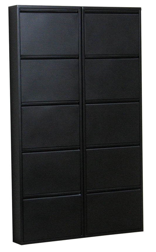 XL Schuhschrank Pisa New 10 Klappen Metall Schuhkipper Schuhregal Schrank