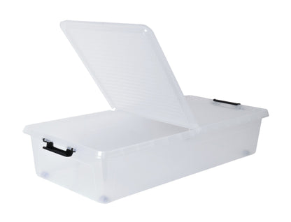 XL Unterbett Kommode mit Rollen 36L 80cm Deckel Spielzeug Box Aufbewahrung Kiste