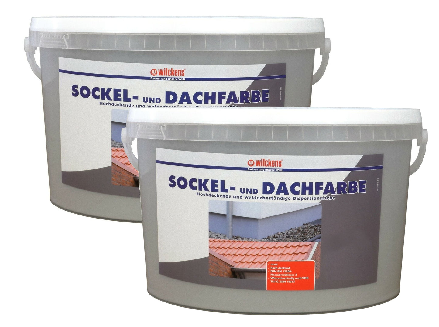 Wilckens 5l Sockel Dachfarbe 2x 2,5l Steingrau Sockelfarbe Außenfarbe Farbe Lack
