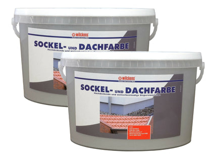 Wilckens 5l Sockel Dachfarbe 2x 2,5l Steingrau Sockelfarbe Außenfarbe Farbe Lack