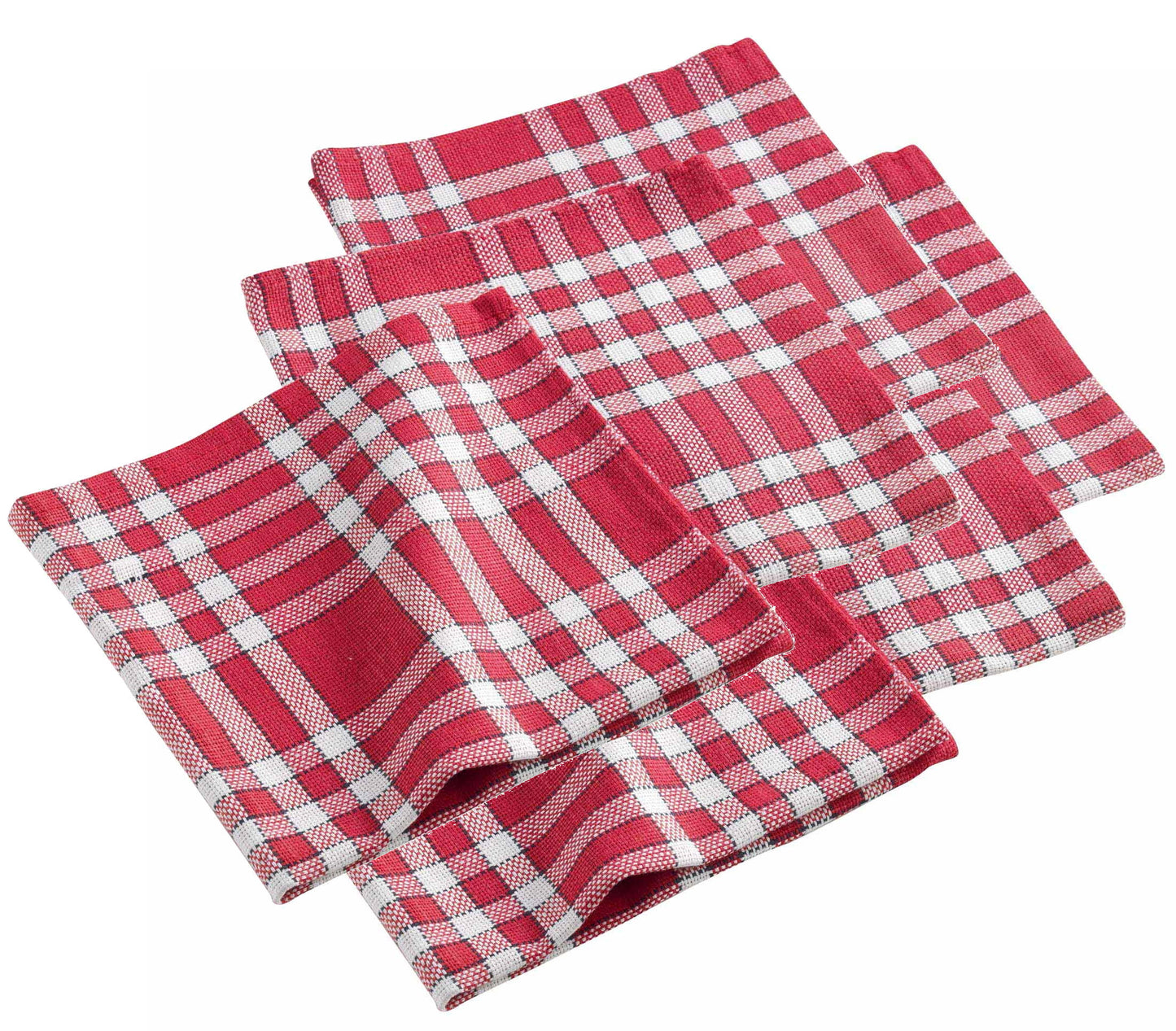 6x Landhaus Stoffservietten Baumwolle 45x45 rot kariert Stoff Tisch Servietten