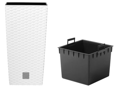 2x 50cm Pflanzschale Rattan Optik Blumentopf Übertopf Kübel Garten Blumenkübel
