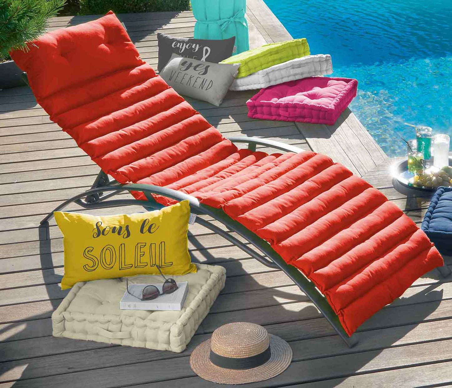 Premium Liegenauflage 180x60 Auflage Liegen Gartenliegen Sonnenliegen Holzliegen