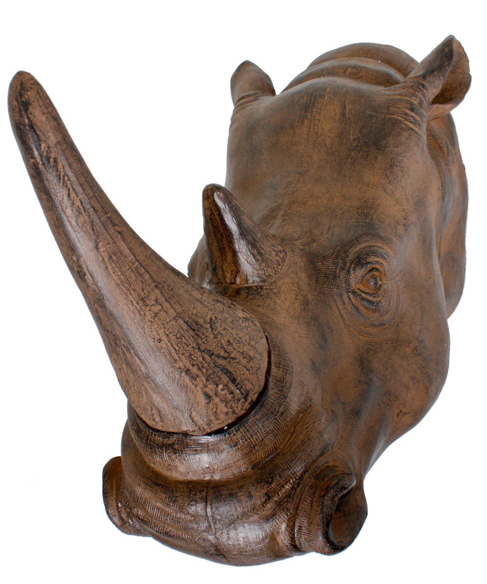 Nashorn Wanddekoration Antik-Braun Dekoration Poyresin Geweih Deko Trophäe