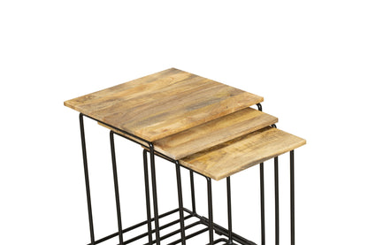 INTERIA Home & Living Beistelltisch CHENNAI 3er Set Tisch Wohnzimmer Altholz