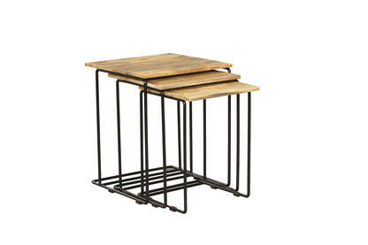 INTERIA Home & Living Beistelltisch CHENNAI 3er Set Tisch Wohnzimmer Altholz
