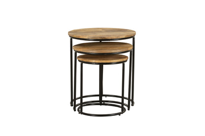 INTERIA Home & Living Beistelltisch MADURAI 3er Set Tisch Wohnzimmer Altholz