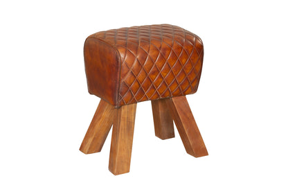 INTERIA Home & Living Hocker NOIDA Holz Mango Schemel Beistelltisch Fusshocker