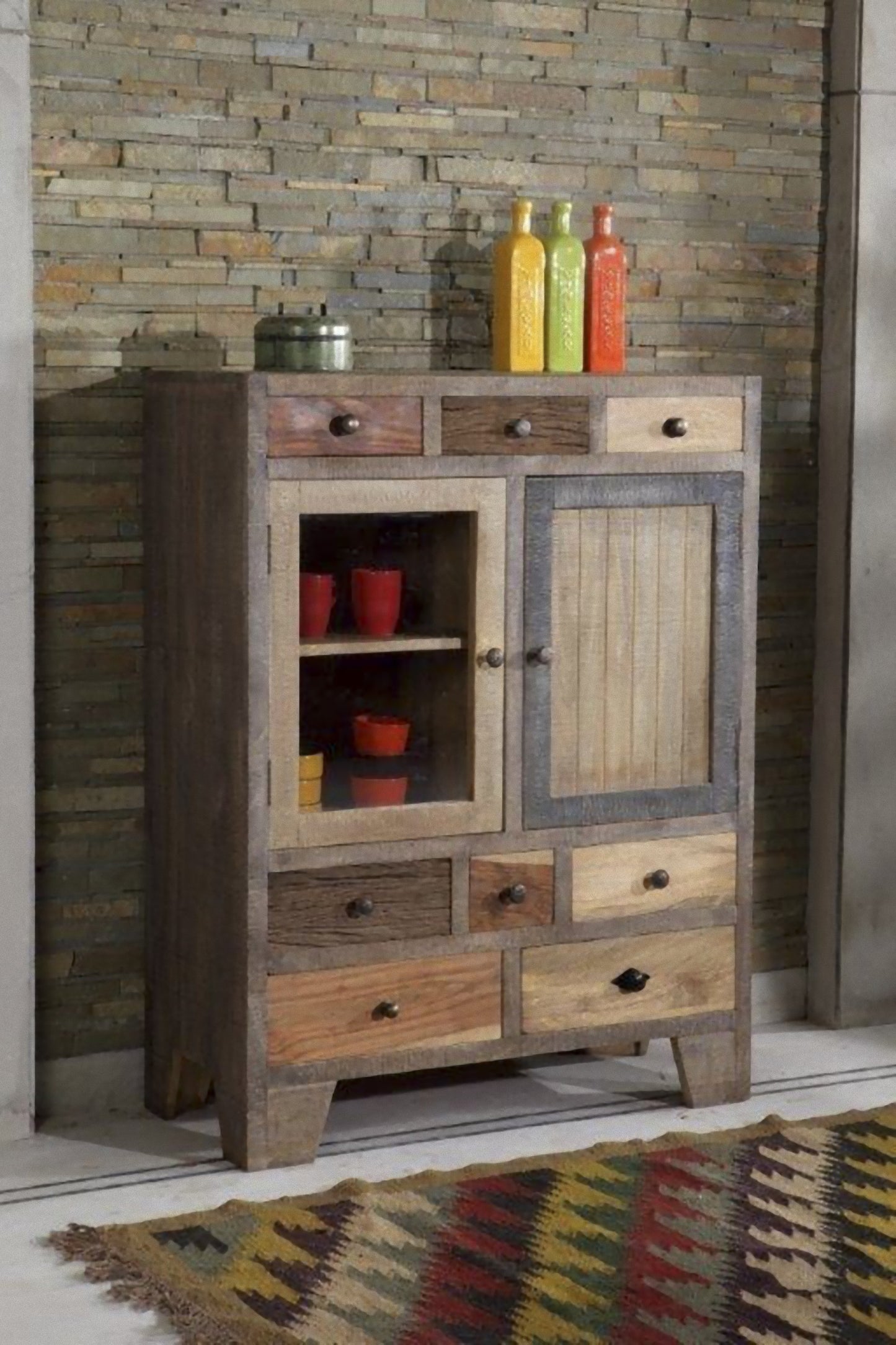 INTERIA Home & Living Kommode 118cm TARIM Sideboard Schrank Holz Mango Highboard