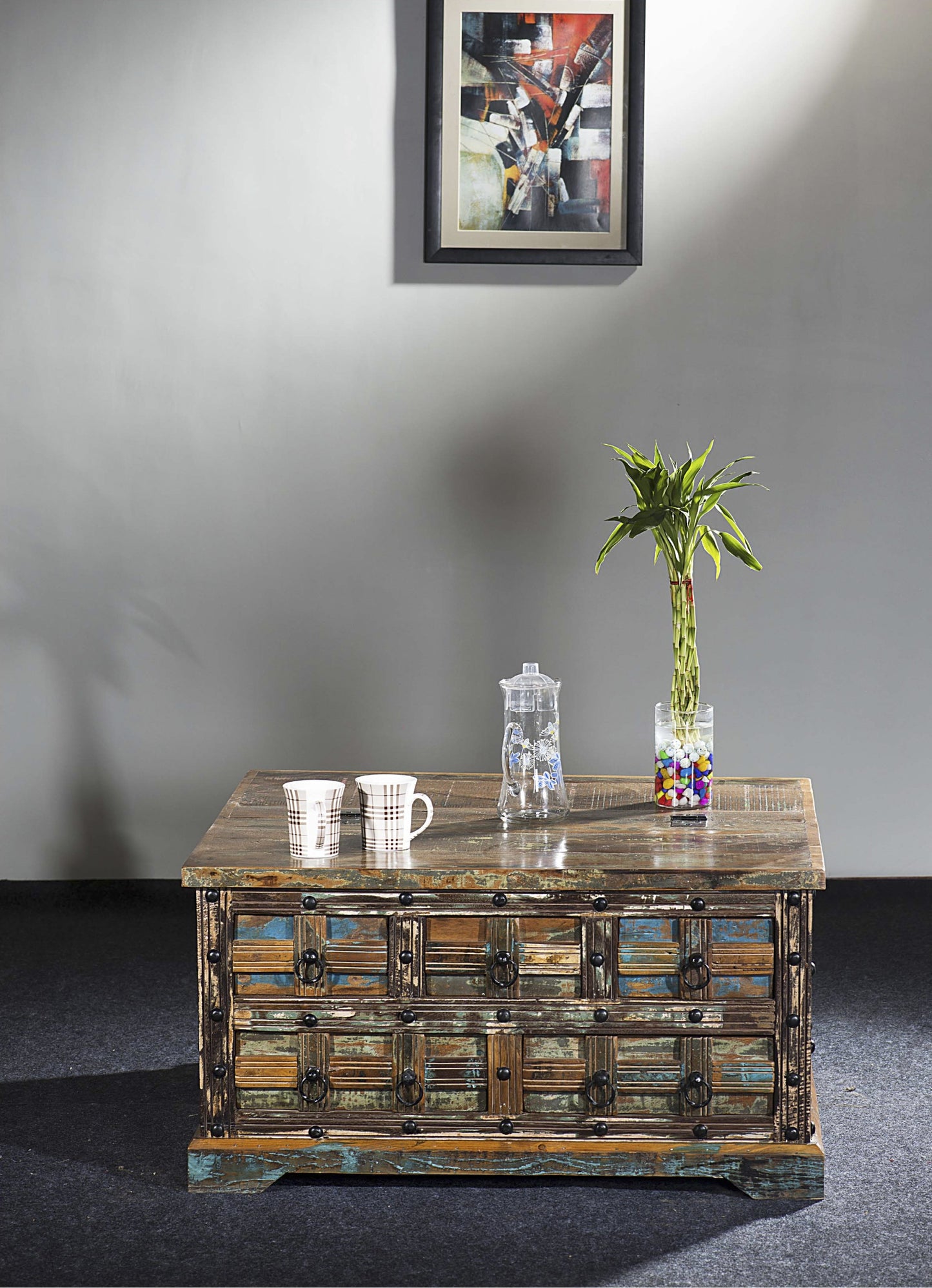 INTERIA Home&Living Couchtisch Tisch KALANKA recyceltes Holz Möbel Mango Altholz