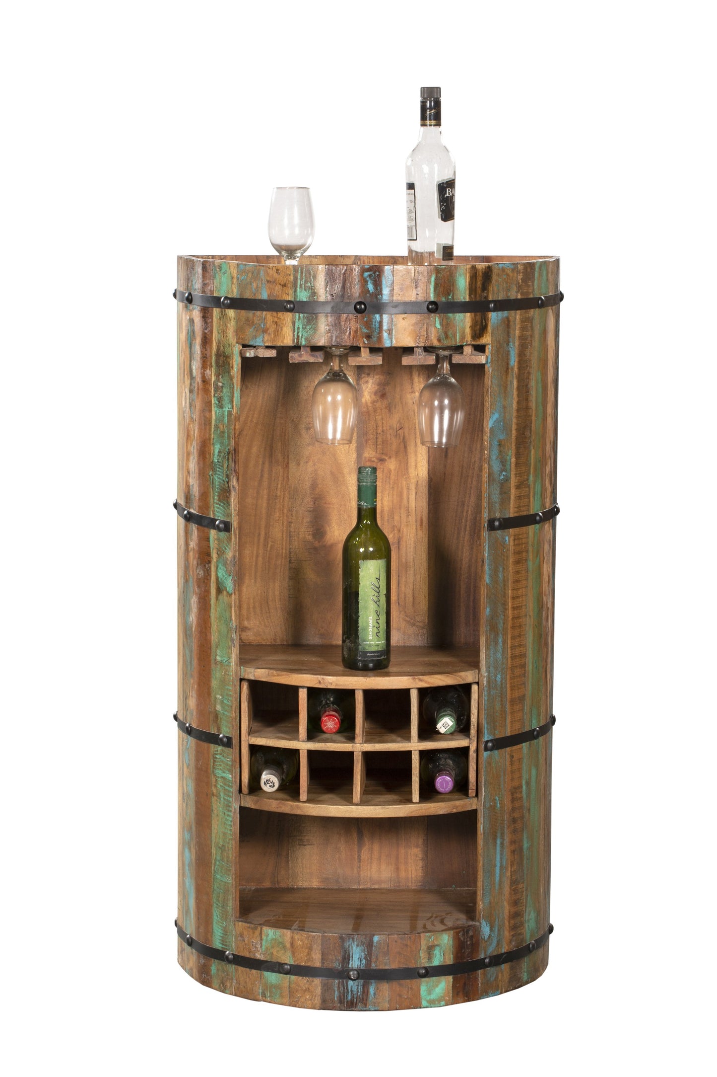 INTERIA Home & Living Weinbar KAVERI Bar Schrank Kommode Sideboard Holz Mango