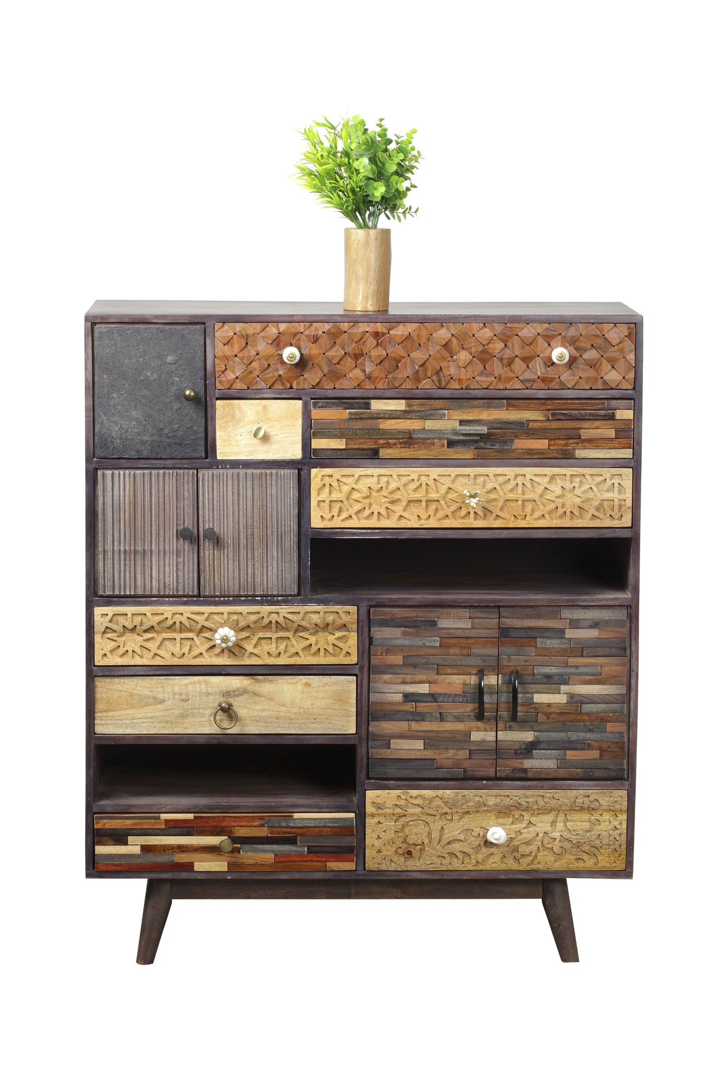 INTERIA Home & Living Kommode TOBOL Sideboard Schrank Holz Mango Highboard