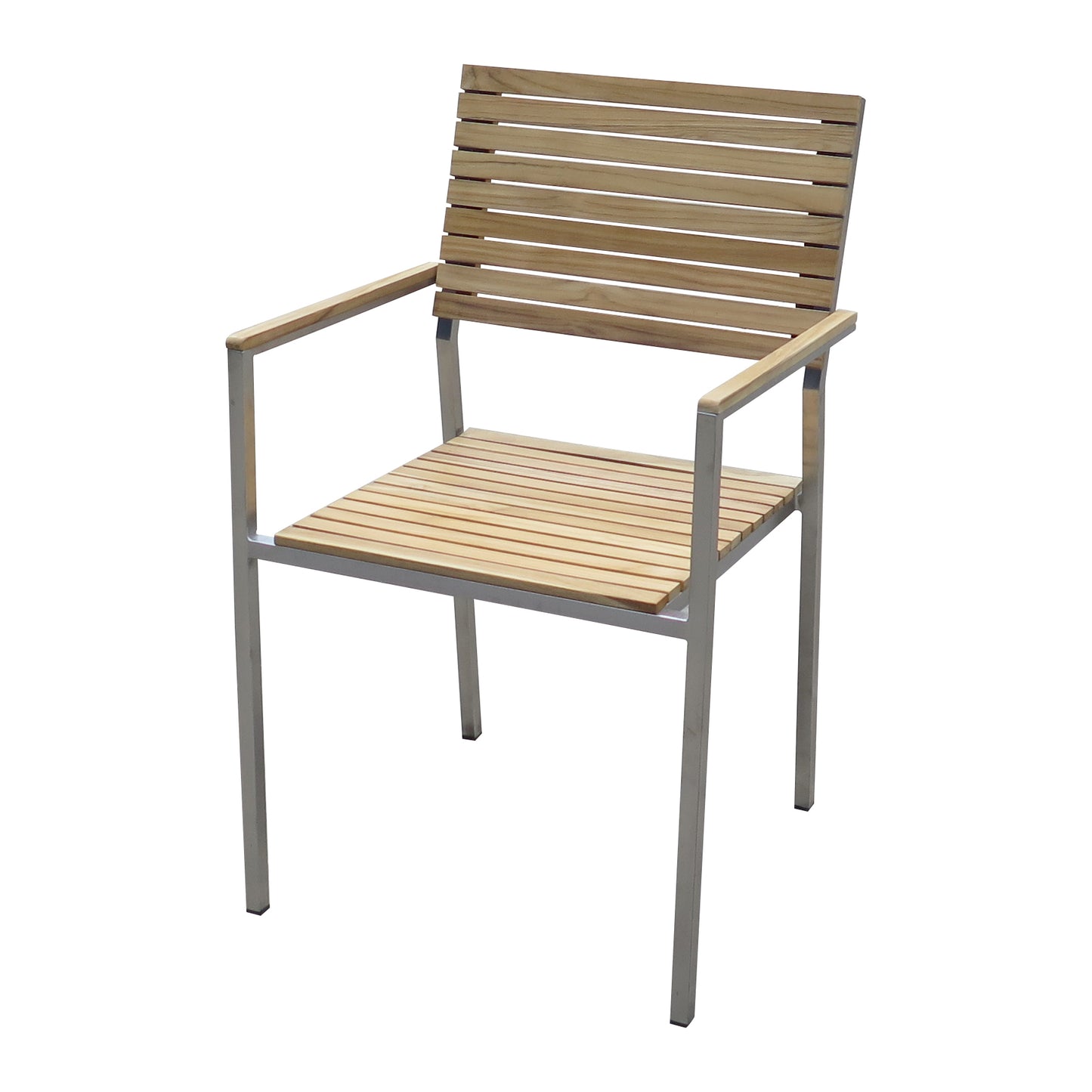 5tlg. Teak Tischgruppe Gartenmöbel Gartentisch Stuhl Garten Stapelstuhl Tisch