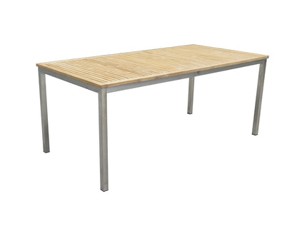 Teak Garten Tisch 180cm Gartentisch Holztisch Holz Edelstahl massiv Terrasse