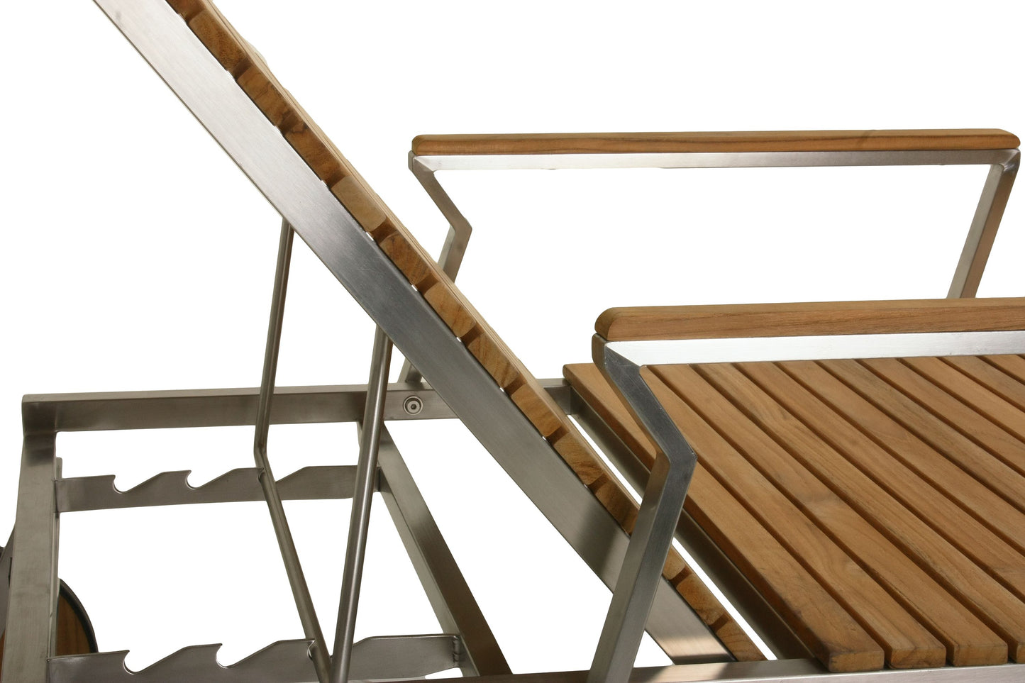 Sonnenliege Teak Teakholz Edelstahl 197cm Holz Gartenliege Liege Liegestuhl