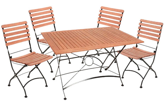 Garden Pleasure Garten Sitzgruppe Tisch + Klappstuhl Esstisch Stuhl Biergarten
