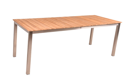 Tisch DALLAS 200cm Edelstahl Teak Gartentisch Esstisch Garten Möbel Outdoor Holz