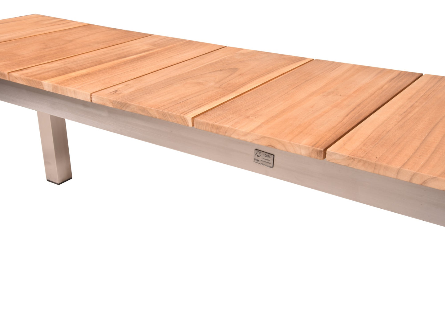 Bank DALLAS Edelstahl Teak FSC Gartenbank Garten Terrasse Sitzbank Parkbank Holz