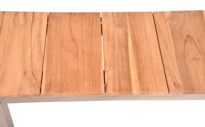 Bank DALLAS Edelstahl Teak FSC Gartenbank Garten Terrasse Sitzbank Parkbank Holz