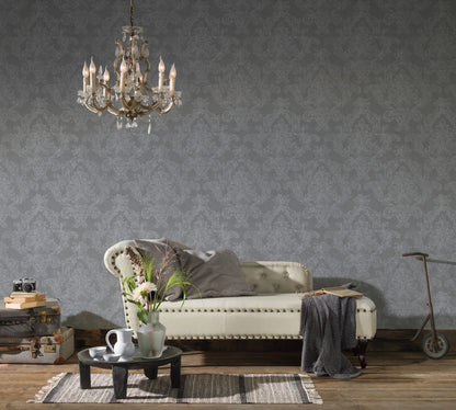 A.S. Création Barocktapete Barock Grau 305184 Wandtapete Vlies Rolle Tapete