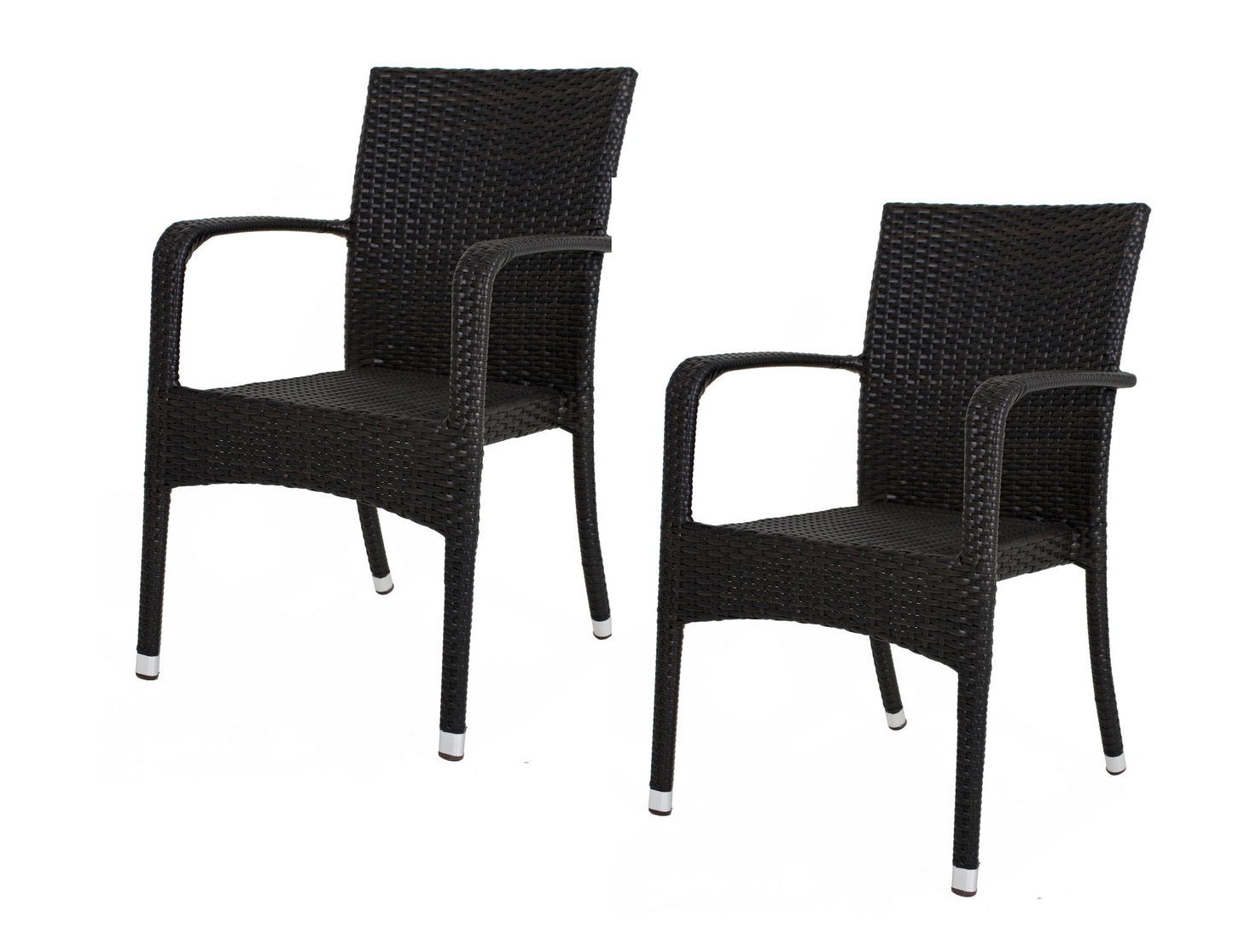 2x Garden Pleasure Polyrattan Stapelstuhl Garten Terrasse Stuhl Sessel Möbel