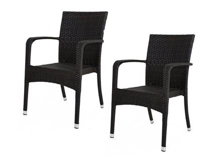 2x Garden Pleasure Polyrattan Stapelstuhl Garten Terrasse Stuhl Sessel Möbel
