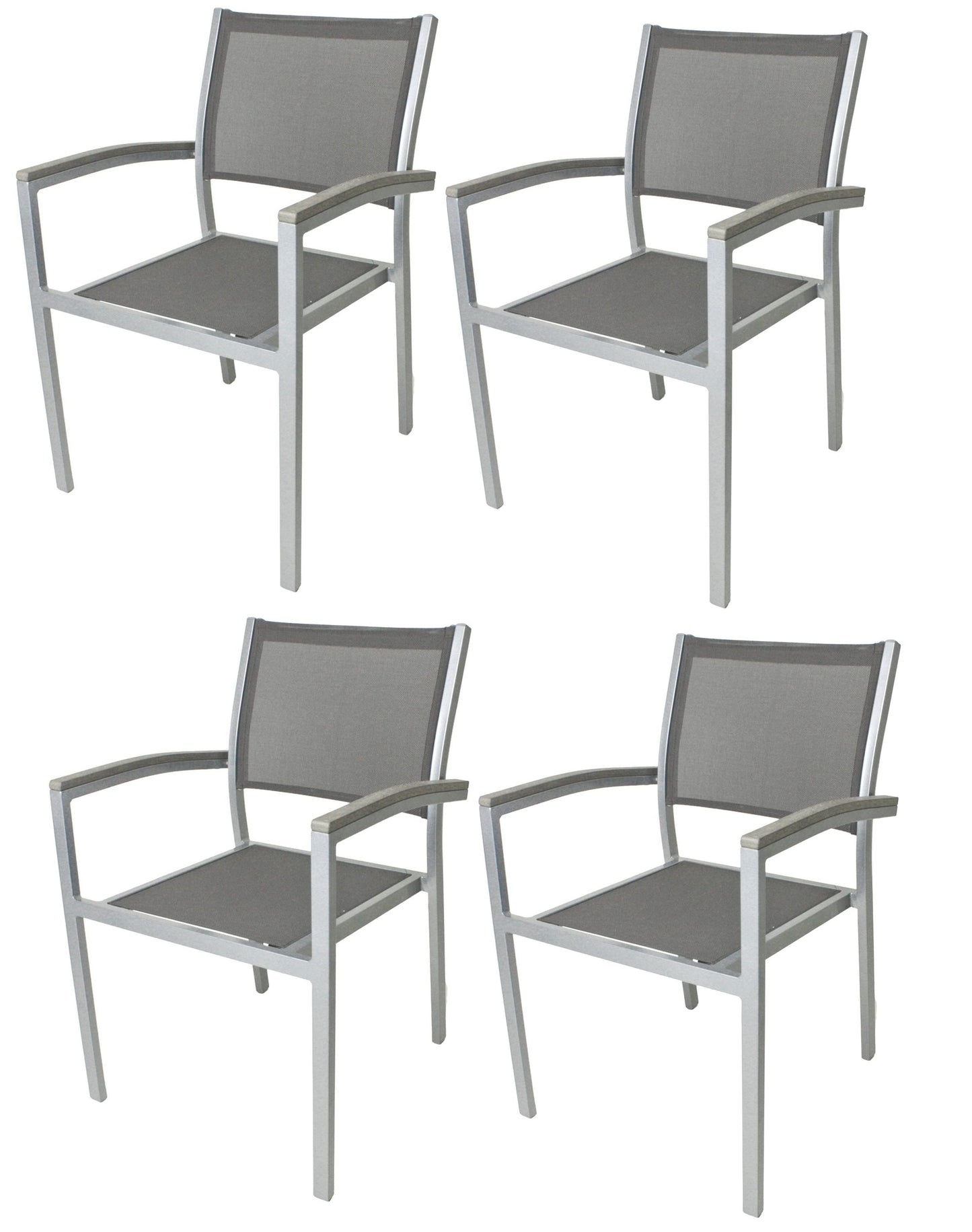 4x Garden Pleasure Gartenstuhl Garten Stuhl Sessel Alu Terrasse Balkon Möbel
