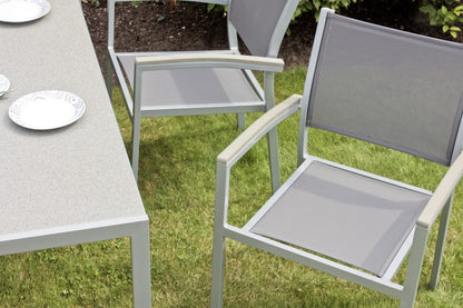 2x Garden Pleasure Gartenstuhl Garten Stuhl Sessel Alu Terrasse Balkon Möbel